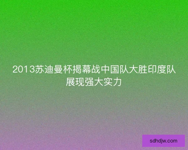 2013苏迪曼杯揭幕战中国队大胜印度队展现强大实力 2013苏迪曼杯揭幕战中国队大胜印度队展现强大实力
