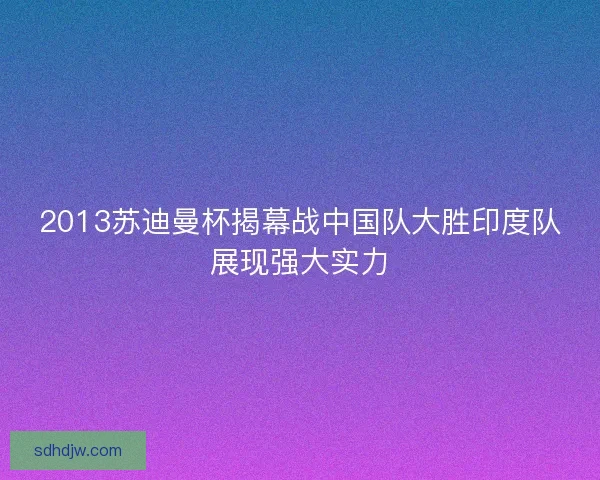 2013苏迪曼杯揭幕战中国队大胜印度队展现强大实力 2013苏迪曼杯揭幕战中国队大胜印度队展现强大实力